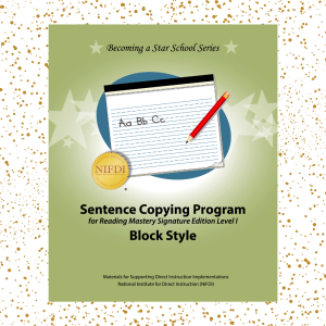 Sentence Copying Program: RMSE 1 Block Style