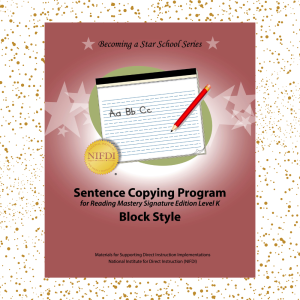 Sentence Copying Program: RMSE K Block Style