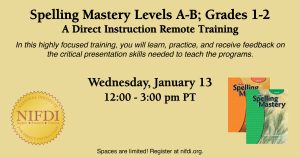 Spelling Mastery Levels A & B Remote Training