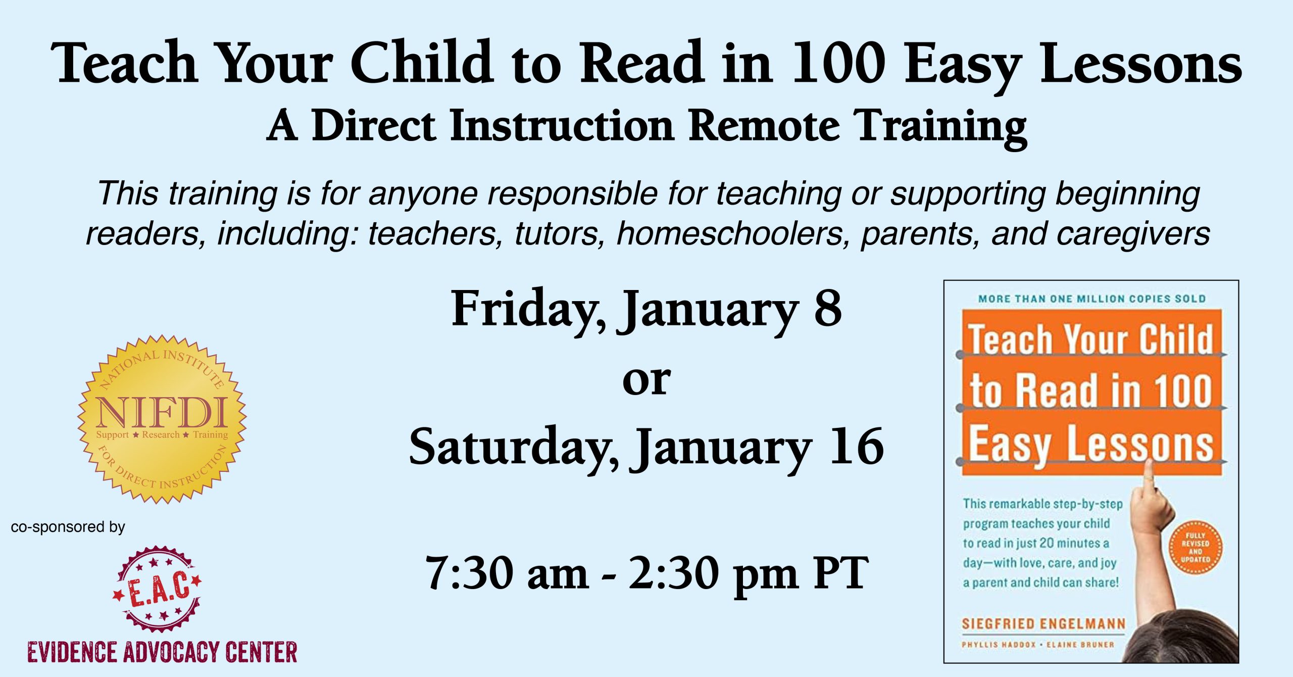 Teach Your Child to Read Remote Training Banner